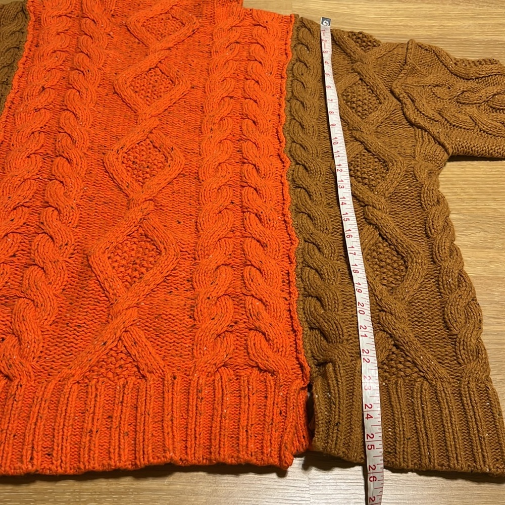 Free People Cable Knit Sweater - Orange and Brown size S NWOT - Picture 12 of 16
